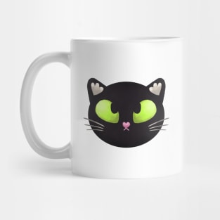 Funny Black Cat With Green Eyes Mug